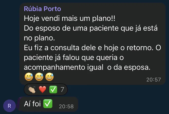 Depoimento de Rúbia Porto: Hoje vendi mais um plano!
